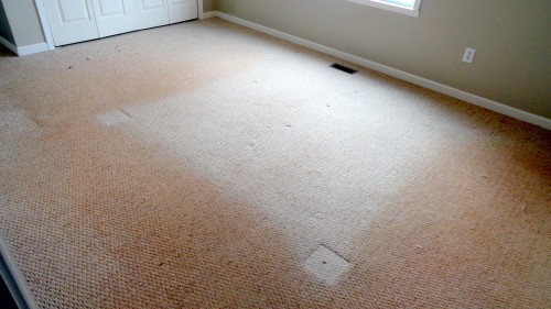 dirty carpet before being cleaned